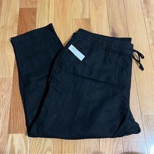 NWT OLD NAVY LINEN PANTS CROPPED STRAIGHT LEG